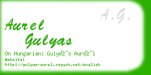 aurel gulyas business card